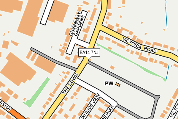 BA14 7NJ map - OS OpenMap – Local (Ordnance Survey)
