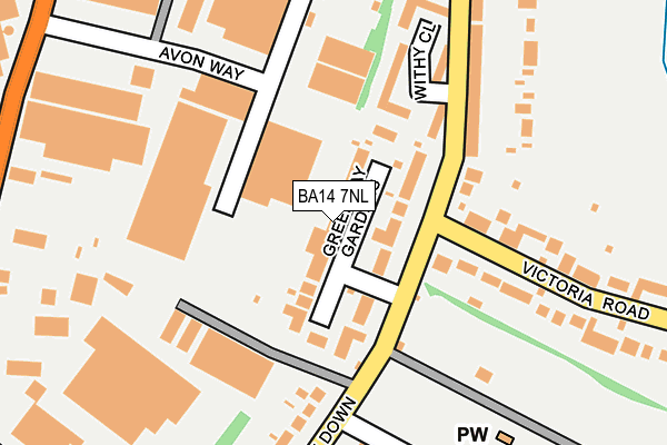 BA14 7NL map - OS OpenMap – Local (Ordnance Survey)