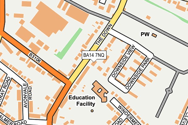 BA14 7NQ map - OS OpenMap – Local (Ordnance Survey)