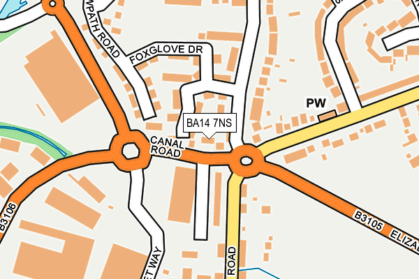BA14 7NS map - OS OpenMap – Local (Ordnance Survey)