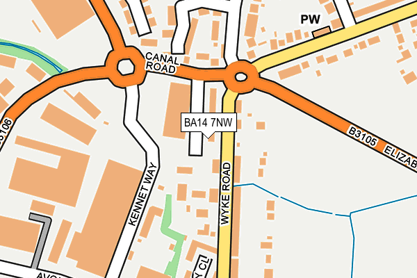 BA14 7NW map - OS OpenMap – Local (Ordnance Survey)