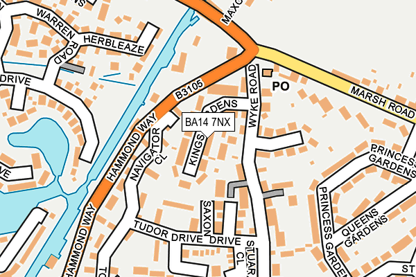 BA14 7NX map - OS OpenMap – Local (Ordnance Survey)