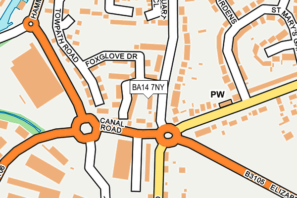 BA14 7NY map - OS OpenMap – Local (Ordnance Survey)