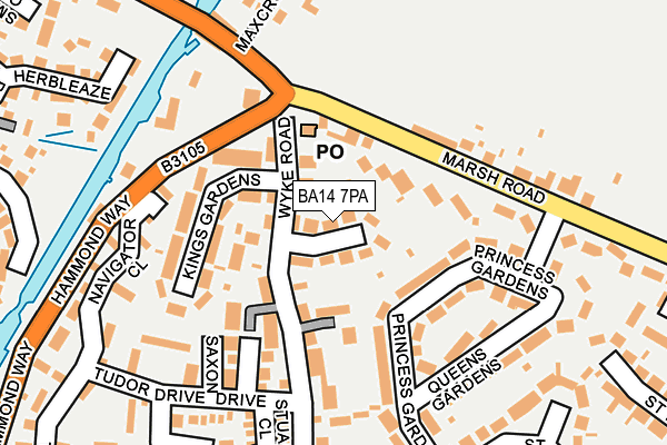 BA14 7PA map - OS OpenMap – Local (Ordnance Survey)