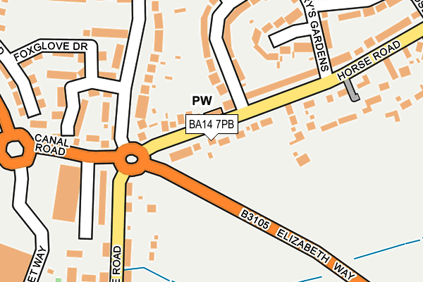 BA14 7PB map - OS OpenMap – Local (Ordnance Survey)