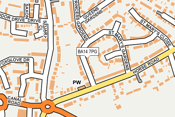 BA14 7PG map - OS OpenMap – Local (Ordnance Survey)