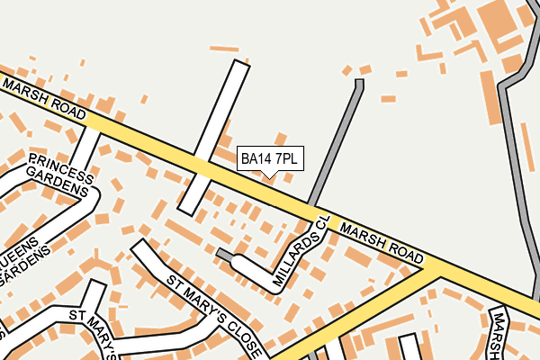 BA14 7PL map - OS OpenMap – Local (Ordnance Survey)
