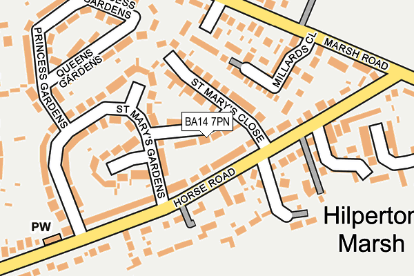 BA14 7PN map - OS OpenMap – Local (Ordnance Survey)