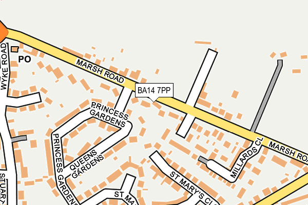 BA14 7PP map - OS OpenMap – Local (Ordnance Survey)