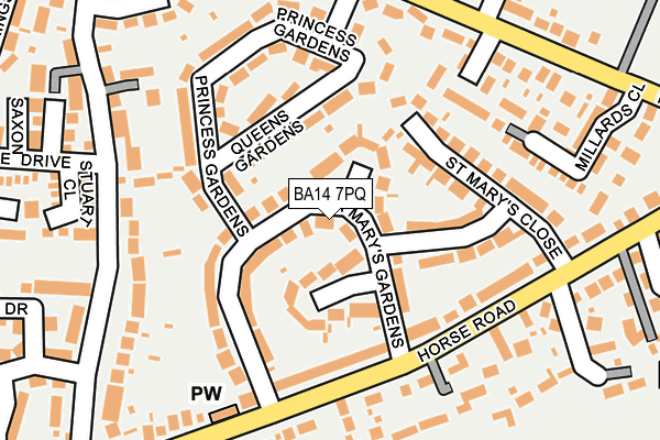 BA14 7PQ map - OS OpenMap – Local (Ordnance Survey)