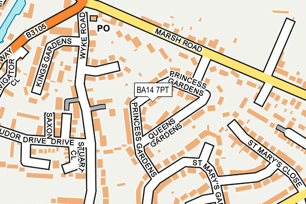 BA14 7PT map - OS OpenMap – Local (Ordnance Survey)