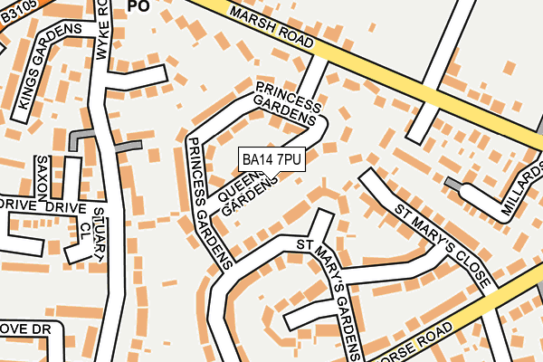 BA14 7PU map - OS OpenMap – Local (Ordnance Survey)