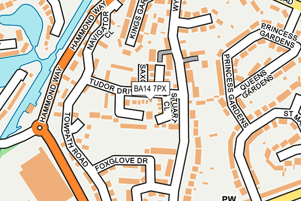 BA14 7PX map - OS OpenMap – Local (Ordnance Survey)