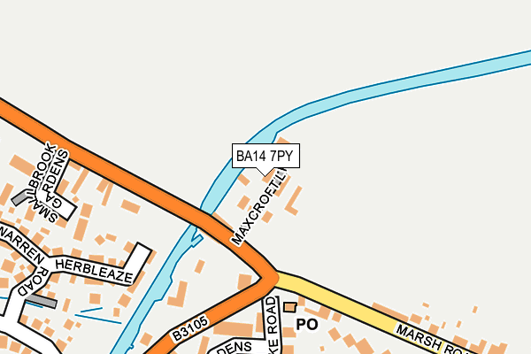 BA14 7PY map - OS OpenMap – Local (Ordnance Survey)