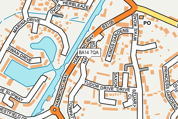 BA14 7QA map - OS OpenMap – Local (Ordnance Survey)