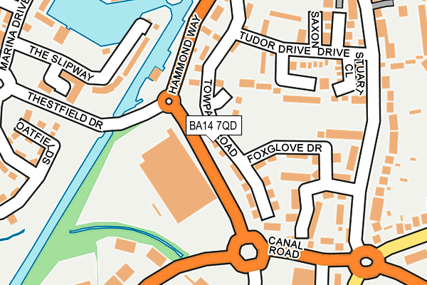 BA14 7QD map - OS OpenMap – Local (Ordnance Survey)