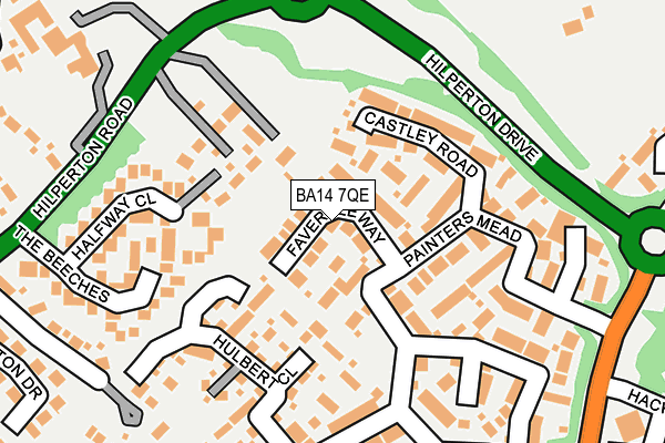 BA14 7QE map - OS OpenMap – Local (Ordnance Survey)