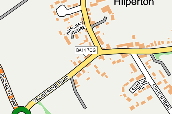 BA14 7QG map - OS OpenMap – Local (Ordnance Survey)