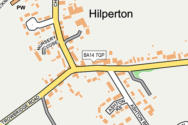 BA14 7QP map - OS OpenMap – Local (Ordnance Survey)