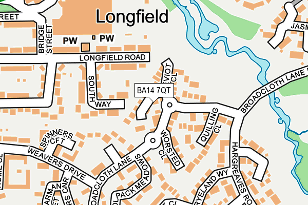 BA14 7QT map - OS OpenMap – Local (Ordnance Survey)