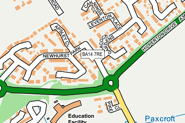 BA14 7RE map - OS OpenMap – Local (Ordnance Survey)