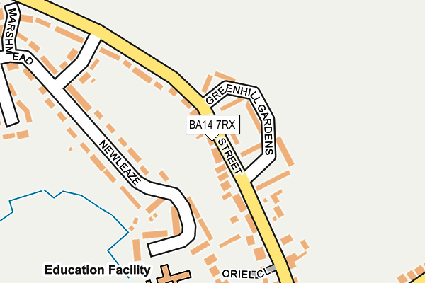 BA14 7RX map - OS OpenMap – Local (Ordnance Survey)