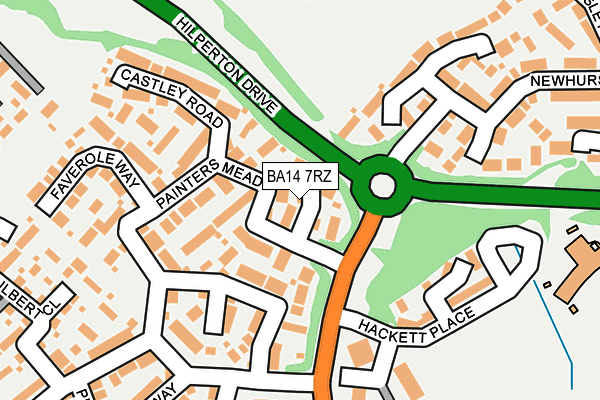 BA14 7RZ map - OS OpenMap – Local (Ordnance Survey)