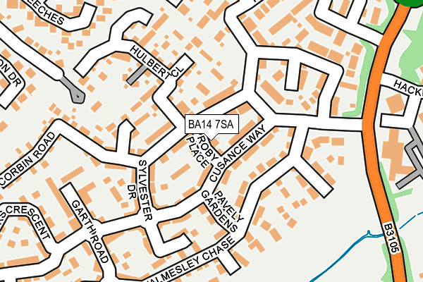 BA14 7SA map - OS OpenMap – Local (Ordnance Survey)