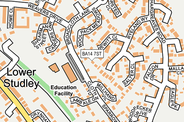 BA14 7ST map - OS OpenMap – Local (Ordnance Survey)