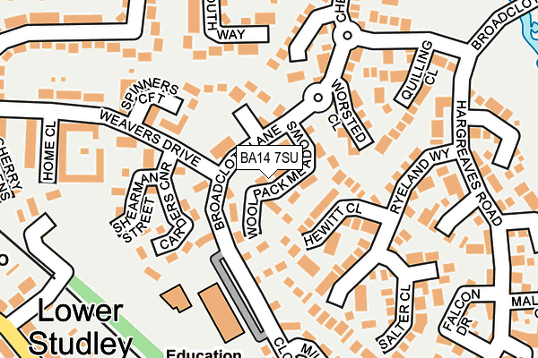 BA14 7SU map - OS OpenMap – Local (Ordnance Survey)