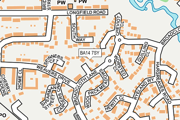 BA14 7SY map - OS OpenMap – Local (Ordnance Survey)