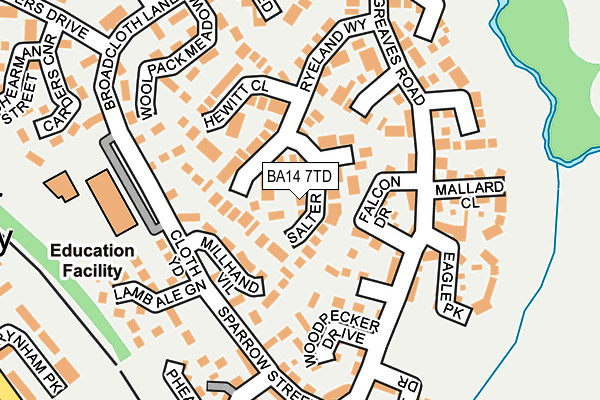 BA14 7TD map - OS OpenMap – Local (Ordnance Survey)