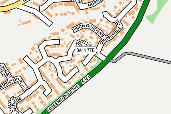 BA14 7TE map - OS OpenMap – Local (Ordnance Survey)