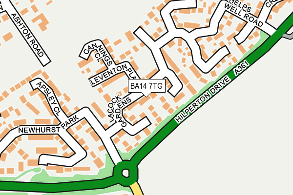 BA14 7TG map - OS OpenMap – Local (Ordnance Survey)
