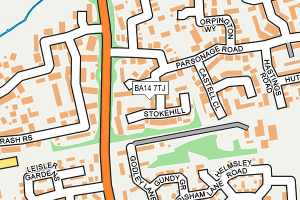 BA14 7TJ map - OS OpenMap – Local (Ordnance Survey)