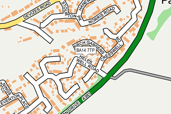 BA14 7TP map - OS OpenMap – Local (Ordnance Survey)