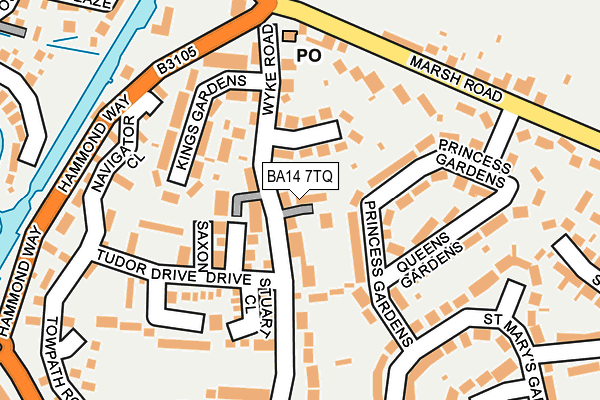 BA14 7TQ map - OS OpenMap – Local (Ordnance Survey)