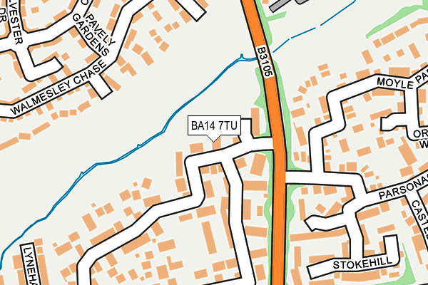 BA14 7TU map - OS OpenMap – Local (Ordnance Survey)