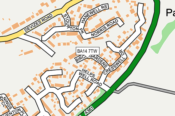 BA14 7TW map - OS OpenMap – Local (Ordnance Survey)