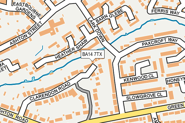 BA14 7TX map - OS OpenMap – Local (Ordnance Survey)