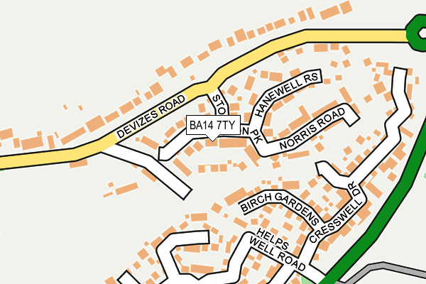 BA14 7TY map - OS OpenMap – Local (Ordnance Survey)