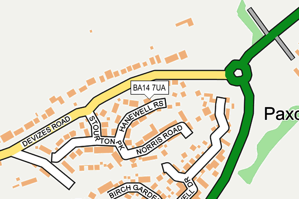 BA14 7UA map - OS OpenMap – Local (Ordnance Survey)