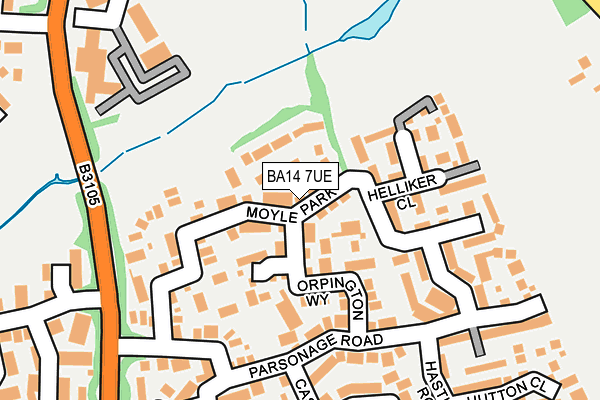 BA14 7UE map - OS OpenMap – Local (Ordnance Survey)