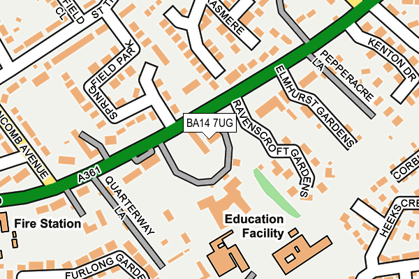 BA14 7UG map - OS OpenMap – Local (Ordnance Survey)