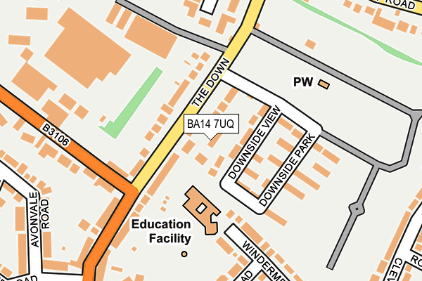 BA14 7UQ map - OS OpenMap – Local (Ordnance Survey)