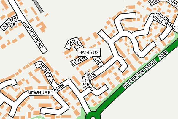 BA14 7US map - OS OpenMap – Local (Ordnance Survey)