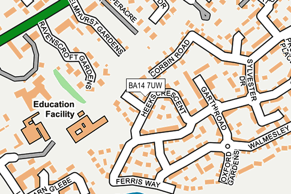 BA14 7UW map - OS OpenMap – Local (Ordnance Survey)