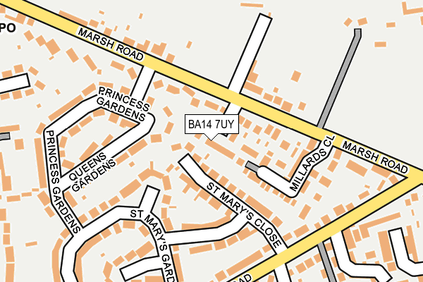 BA14 7UY map - OS OpenMap – Local (Ordnance Survey)