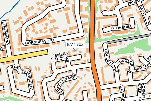 BA14 7UZ map - OS OpenMap – Local (Ordnance Survey)