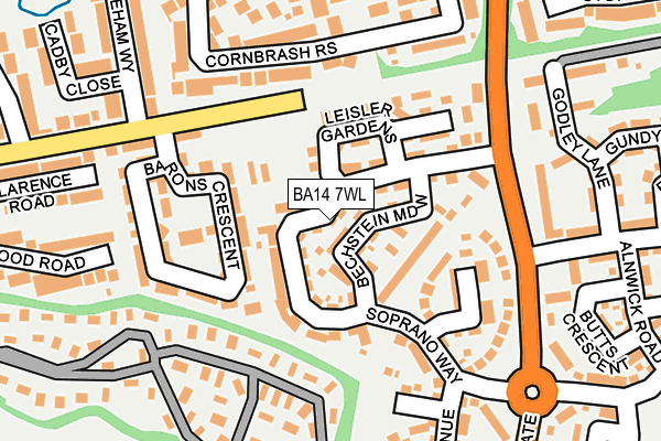 BA14 7WL map - OS OpenMap – Local (Ordnance Survey)